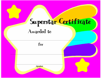 Document preview: Superstar Award Certificate Template