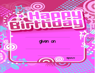 Document preview: Happy Birthday Certificate Template