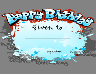 Document preview: Happy Birthday Certificate Template - Grey