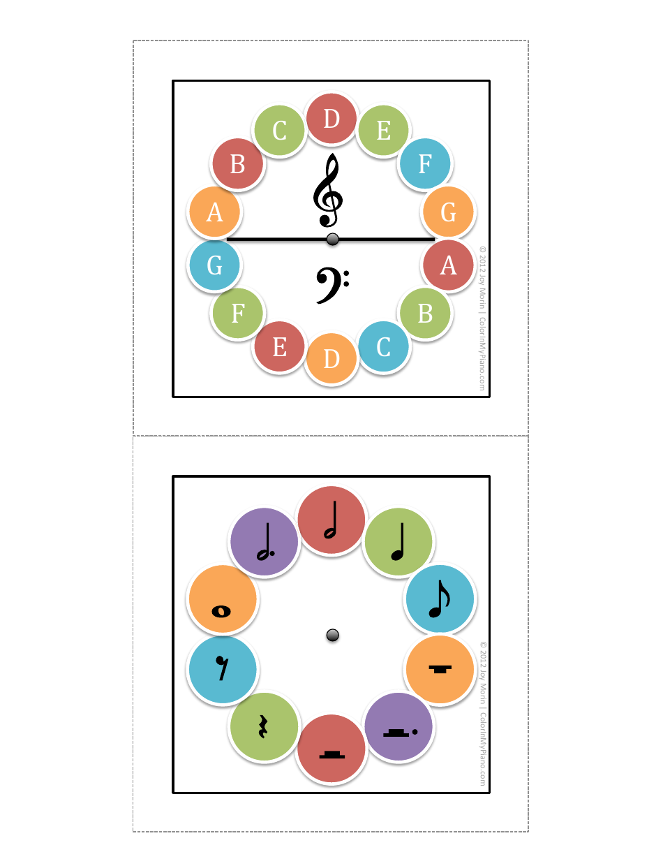 Colorful, engaging piano practice spinner chart