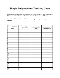 Daily Actions Tracking Chart Template