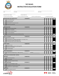 Document preview: 767 Rcacs Instructor Evaluation Form - Canada