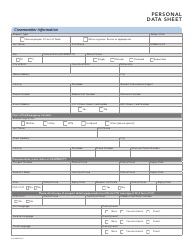 Document preview: Personal Data Sheet Template