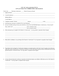 Document preview: Application for Commissions and Boards - San Juan Bautista, California