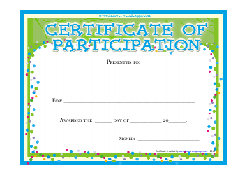 Document preview: Certificate of Participation Template