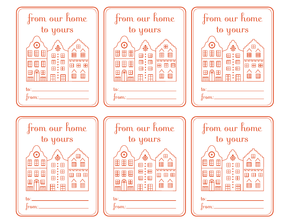 House Gift Tag Templates, Page 1