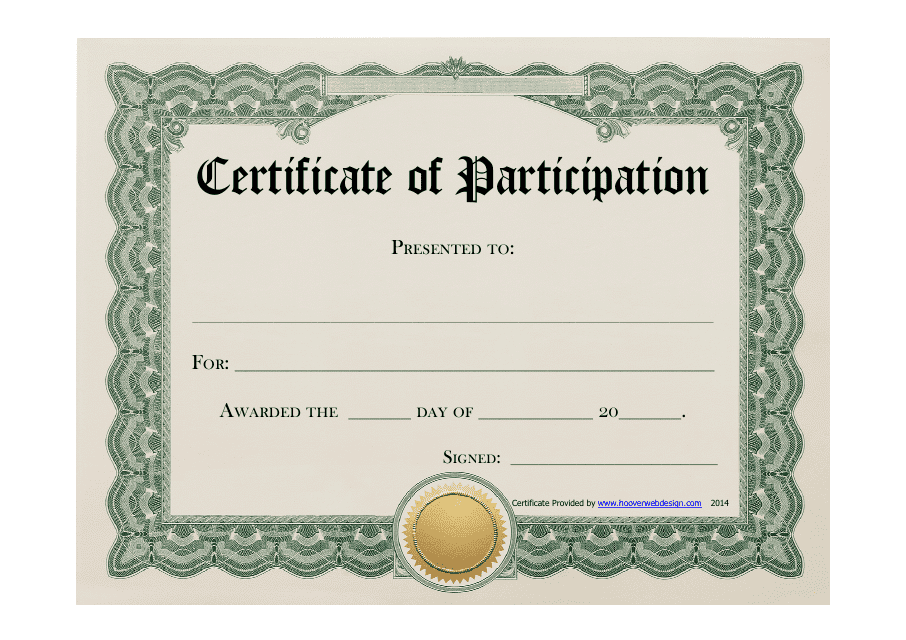 Certificate Of Participation Template Beige And Green Download