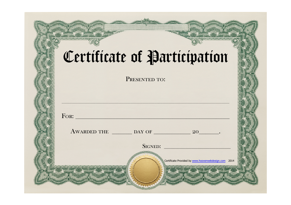 Certificate of Participation Template Beige and Green Download