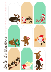 Document preview: Christmas Gift Tag Templates - Green and Beige
