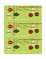 Document preview: Christmas Gift Tag Templates - Happy Holidays Green
