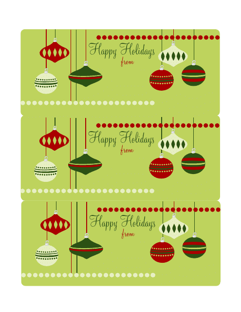 Christmas Gift Tag Templates - Happy Holidays Green