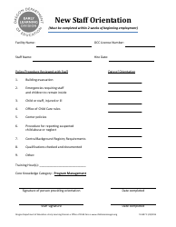 Document preview: Form TA-827 New Staff Orientation - Oregon