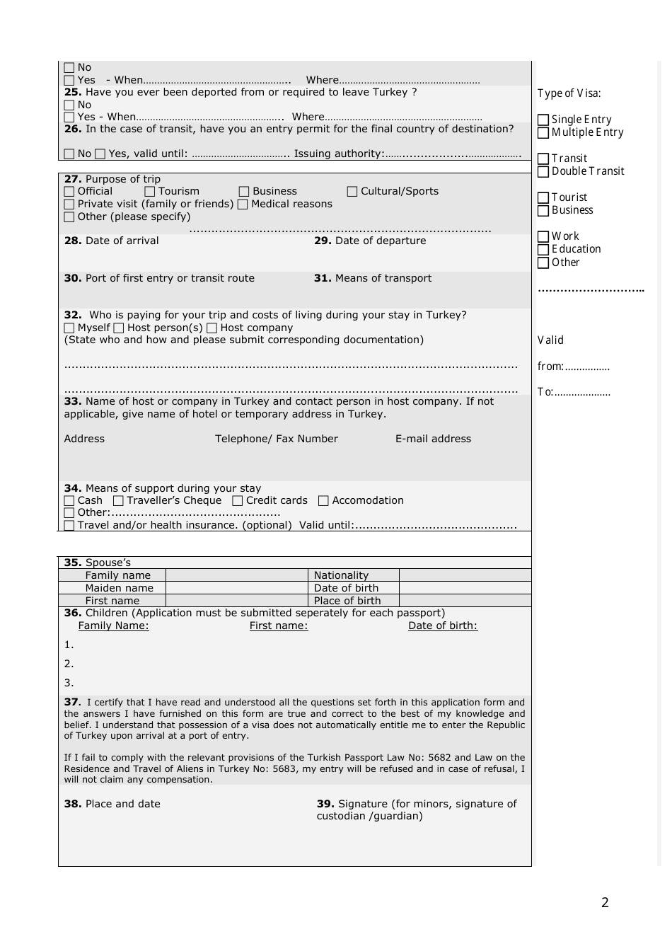 Turkey Turkish Visa Application Form Fill Out Sign Online And Download Pdf Templateroller 7454