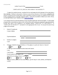 Document preview: Form AO310 Complaint of Judicial Misconduct or Disability
