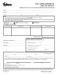 Form YG2348 &quot;Refund of Fuel Oil Tax Collected via Prepaid Single Trip Emblem&quot; - Yukon, Canada