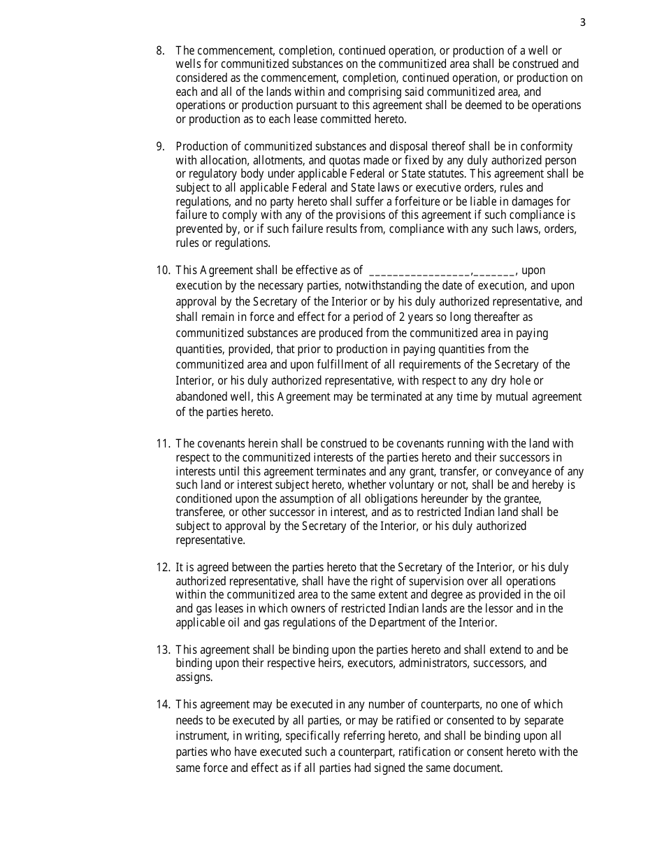 Communization Agreement Template, Page 3