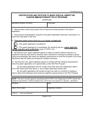 Form PTO/SB/443 Certification and Petition to Make Special Under the Cancer Immunotherapy Pilot Program, Page 2