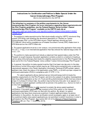Form PTO/SB/443 Certification and Petition to Make Special Under the Cancer Immunotherapy Pilot Program, Page 3