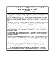 Form PTO/SB/443 Certification and Petition to Make Special Under the Cancer Immunotherapy Pilot Program, Page 4