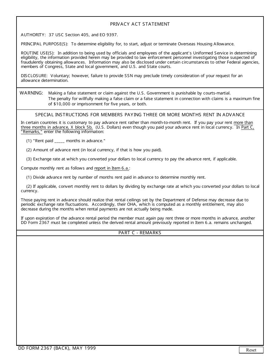 Dd Form 2367 Fill Out Sign Online And Download Fillable Pdf