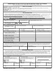 DD Form 1705 Reimbursement for Real Estate Sale and/or Purchase Closing Cost Expenses