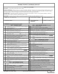 DD Form 1797 Personal Property Counseling Checklist