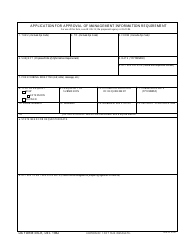 Document preview: DA Form 335-R Application for Approval of Management Information Requirement