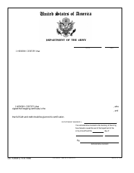 Document preview: DA Form 4 Certification for Authentication of Records