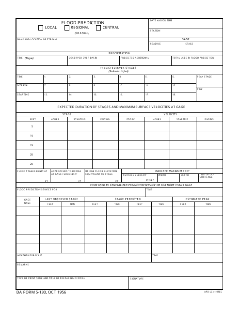 DA Form 5-130  Printable Pdf