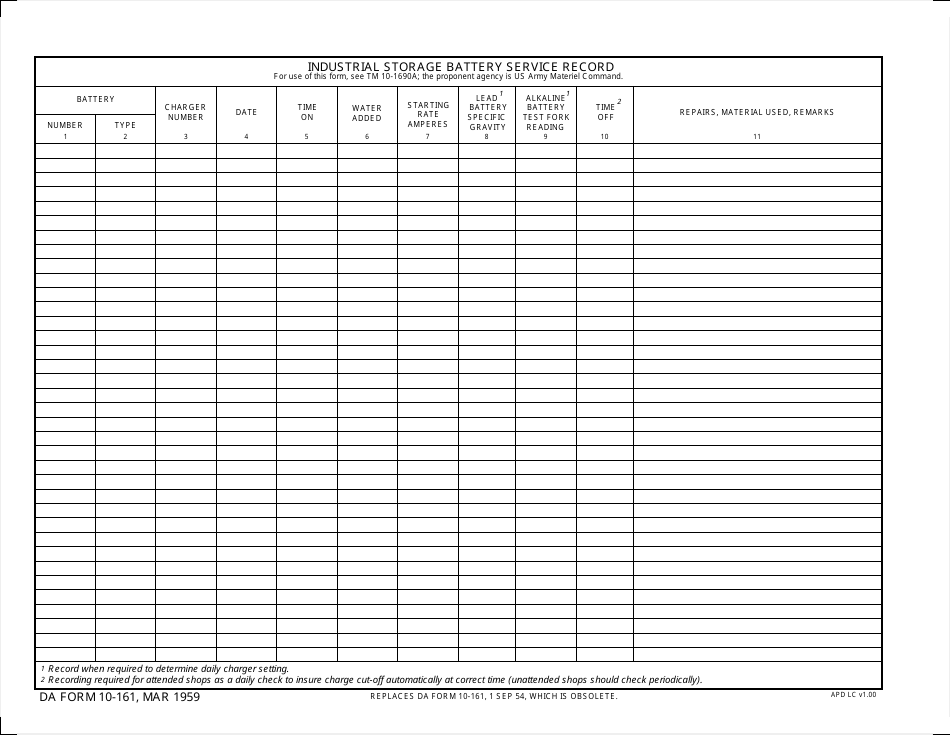 DA Form 10-161 - Fill Out, Sign Online and Download Fillable PDF ...