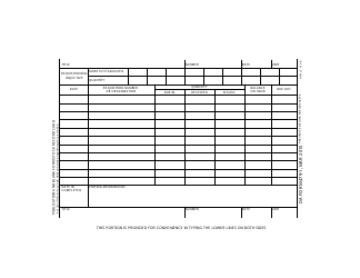 DA Form 479-1 Publication and Blank Form Stock Record Card