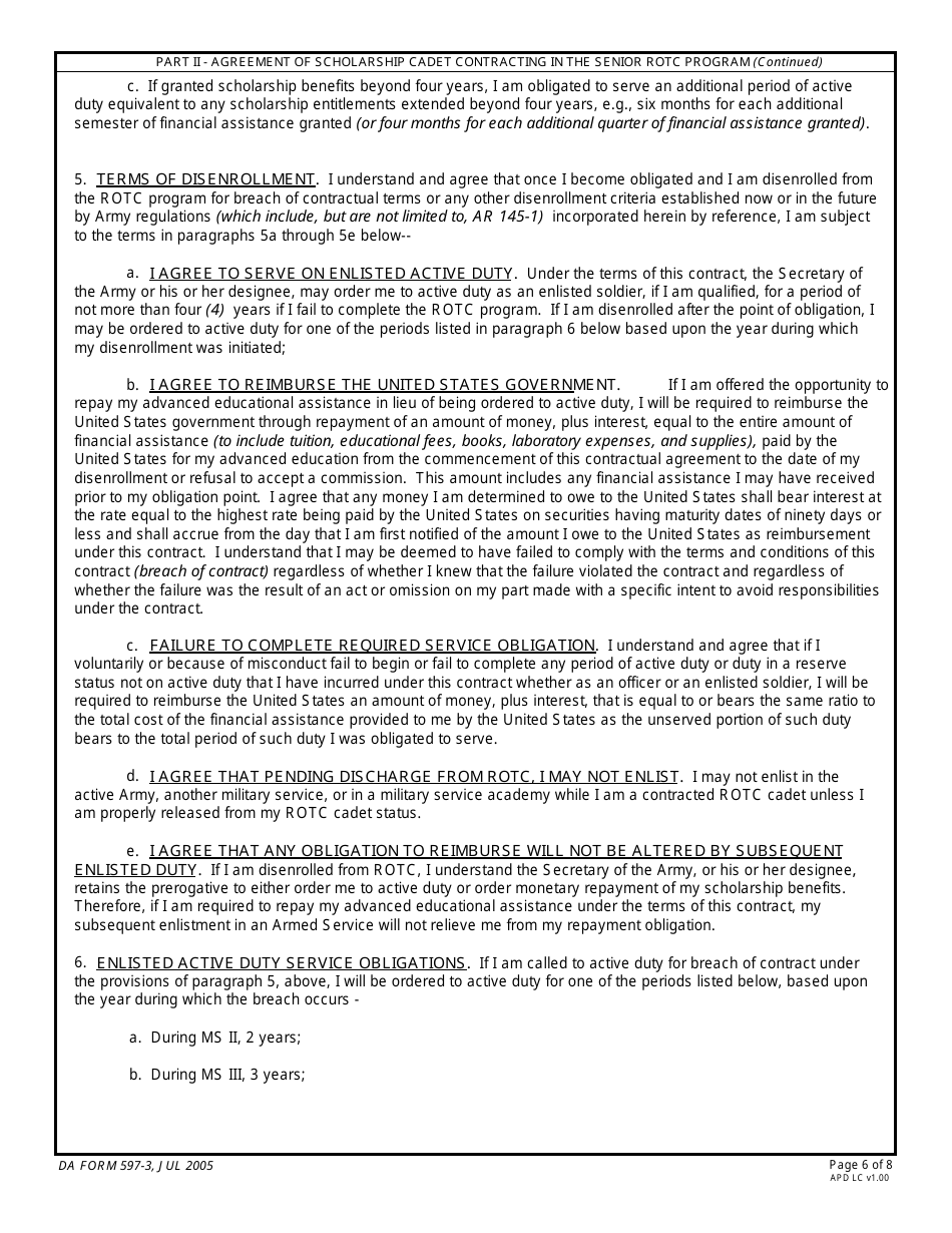 DA Form 597-3 - Fill Out, Sign Online and Download Fillable PDF ...