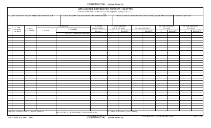 Document preview: DA Form 703 Intelligence Contingency Fund Cash Blotter