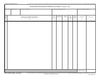 Document preview: DD Form 1149C Requisition and Invoice/Shipping Document (Continuation Sheet)