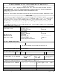 Document preview: DD Form 2656-5 Reserve Component Survivor Benefit Plan (RCSBP) Election Certificate