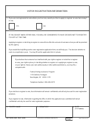Document preview: DD Form 2645 Voter Registration Information