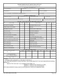 DA Form 7468-R Engine Generator Set Inspection Checklist