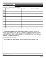 DA Form 7468-R Engine Generator Set Inspection Checklist, Page 2
