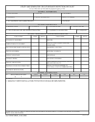 Document preview: DA Form 7469-R Utility and Generator Circuit Breaker Inspection Checklist