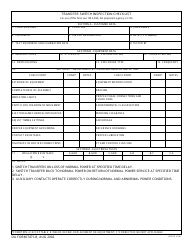 DA Form 7471-R &quot;Transfer Switch Inspection Checklist&quot;