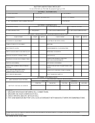 DA Form 7473-R &quot;Battery Inspection Checklist&quot;