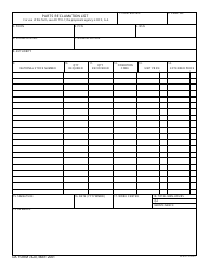 Document preview: DA Form 7420 Parts Reclamation List