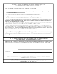 DA Form 7574-2 &quot;Soldier's Acknowledgement of Incapacitation Pay Counseling&quot;