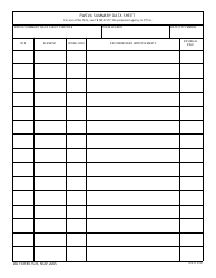 Document preview: DA Form 7576 Fwsva Summary Data Sheet