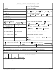 Document preview: DA Form 7577 Treated Water Sampling Field Data Sheet