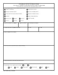 Document preview: DA Form 7435 Preliminary Report of Mishap (Prom)