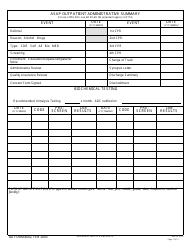 Document preview: DA Form 8002 Asap Outpatient Administrative Summary