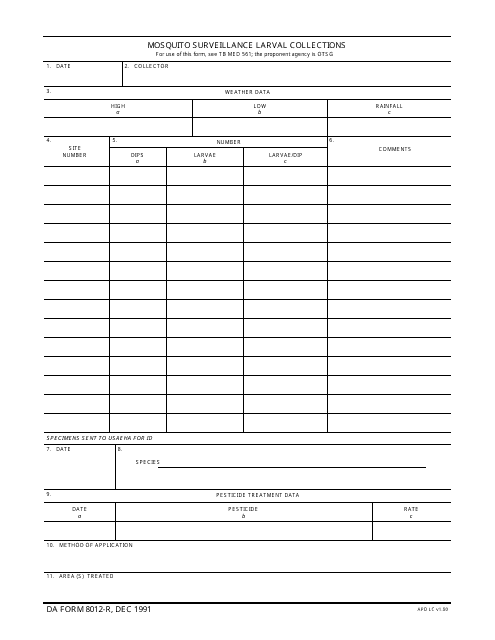DA Form 8012-r  Printable Pdf