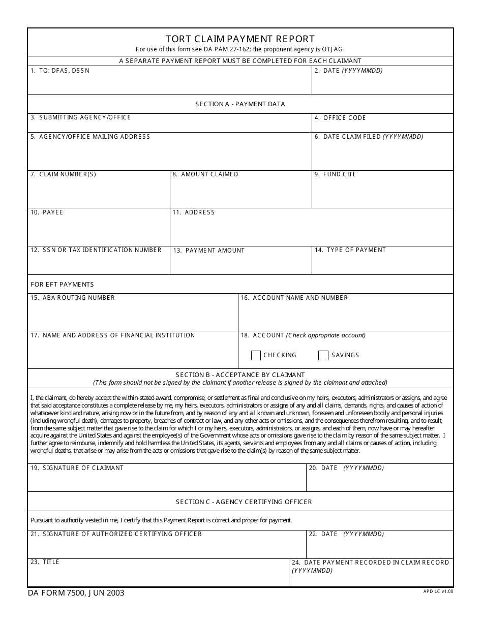 DA Form 7500 - Fill Out, Sign Online and Download Fillable PDF ...