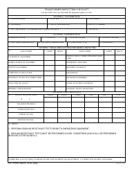 DA Form 7464-r &quot;Transformer Inspection Checklist&quot;